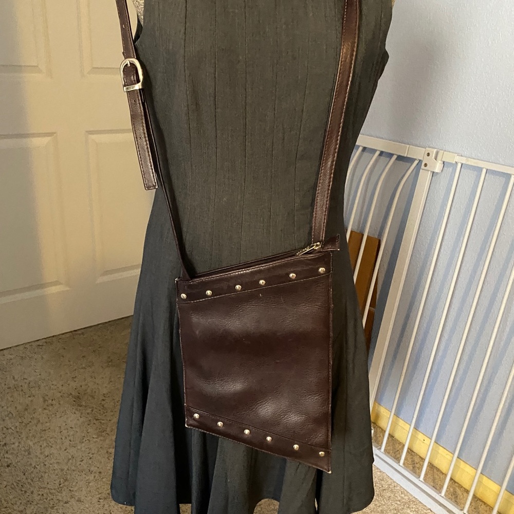 Leather cross body purse